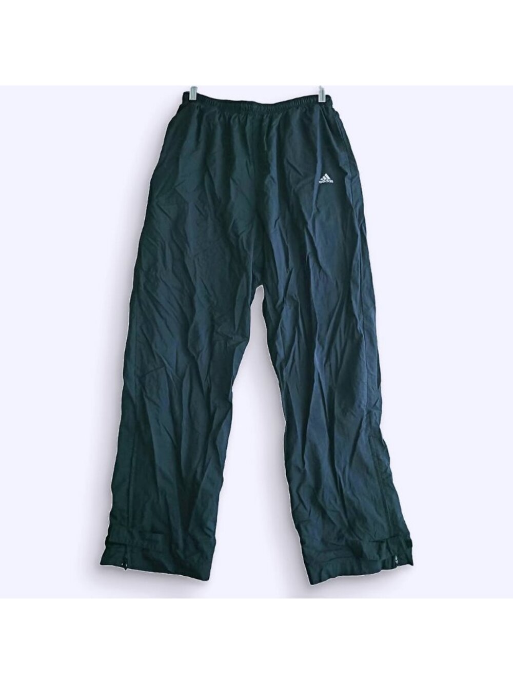 Adidas Oversized Windbreaker Wide Leg Track Pants Nylon Bottoms (L)